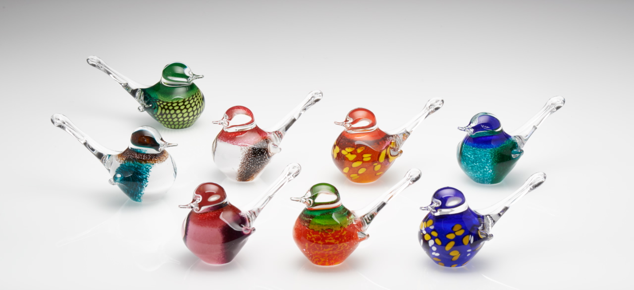 Vogeltjes van kristalglas